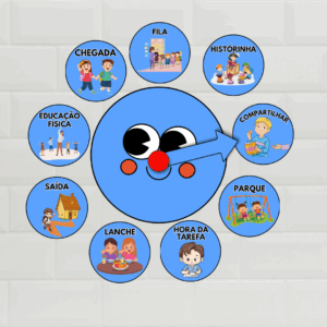 Relógio da Rotina Infantil - Versão Azul