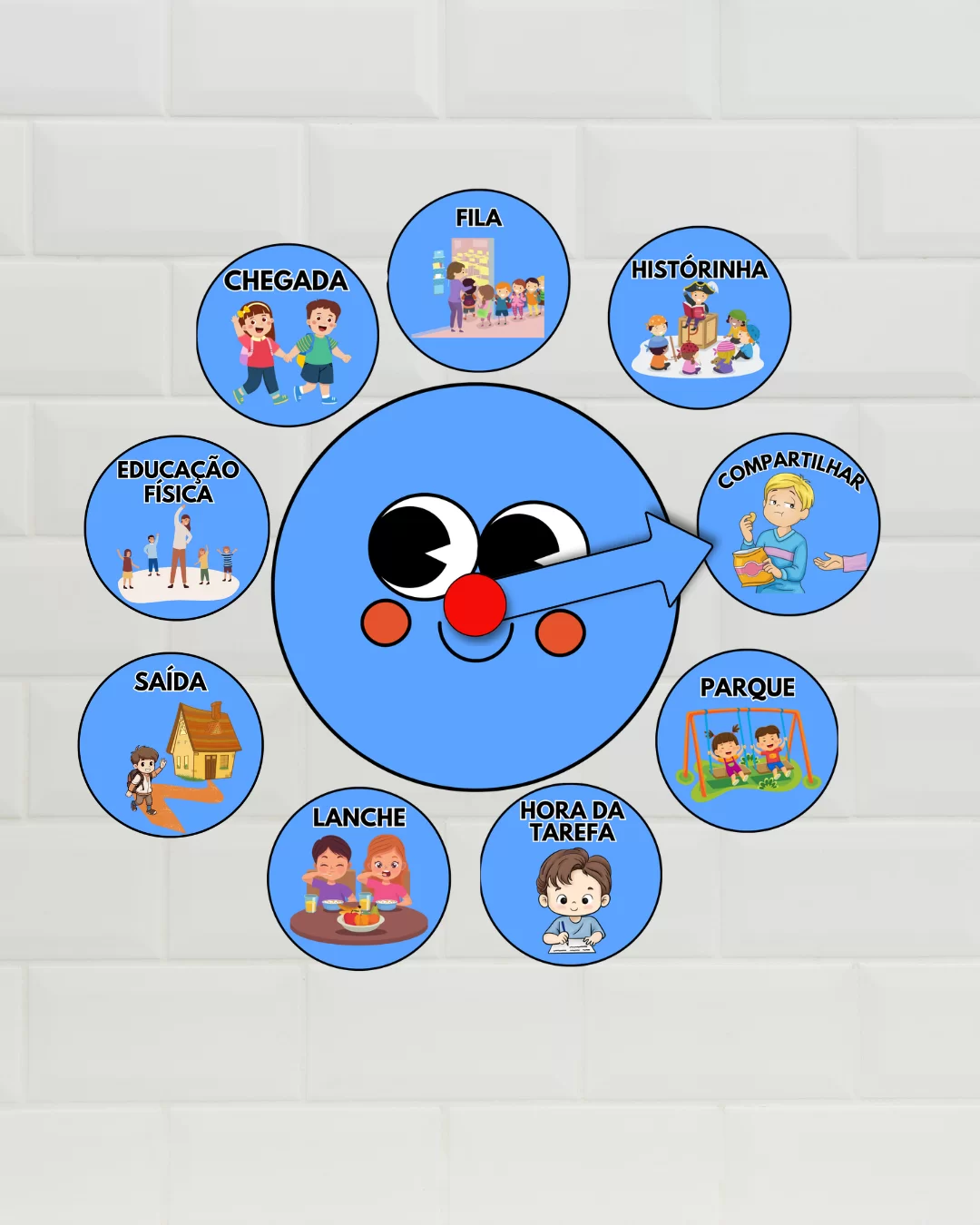 Relógio da Rotina Infantil - Versão Azul