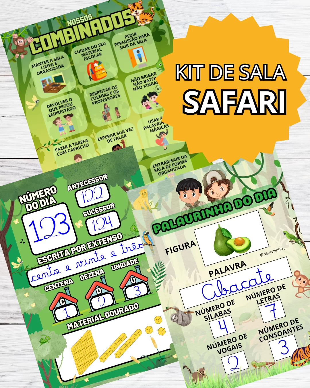 Kit de decoração de Sala - SAFARI