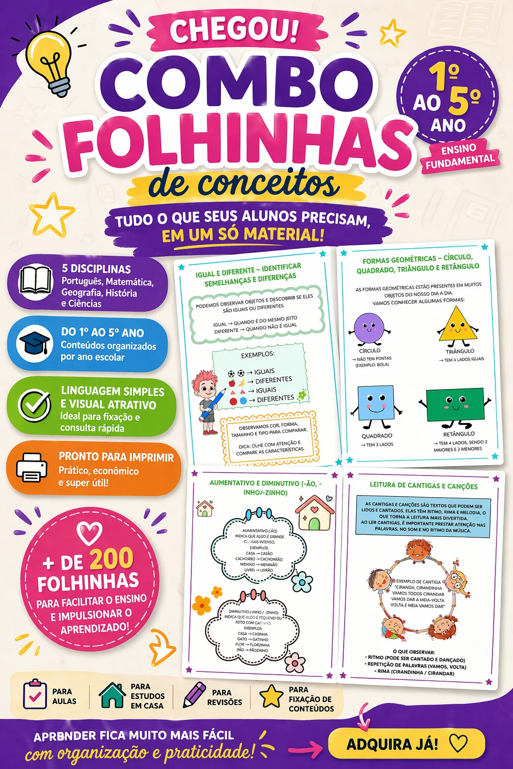 COMBO FOLHINHAS DE CONCEITO – 1º ao 5º ANO - Imagem 8