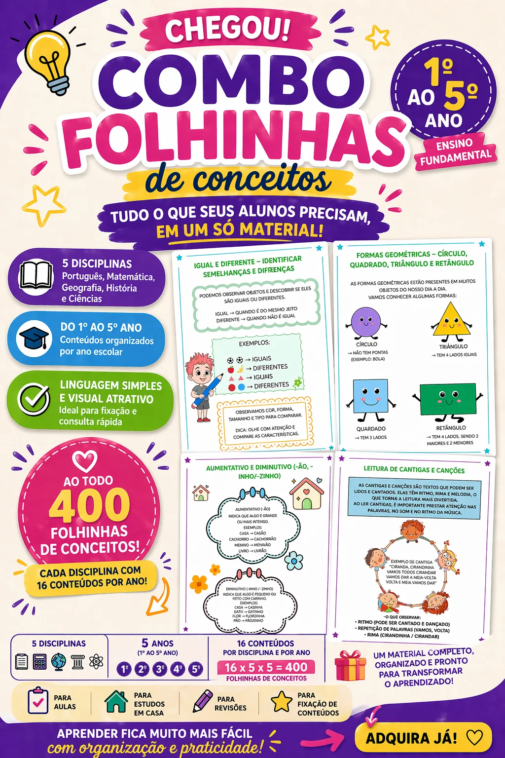 COMBO FOLHINHAS DE CONCEITO – 1º ao 5º ANO - Imagem 7