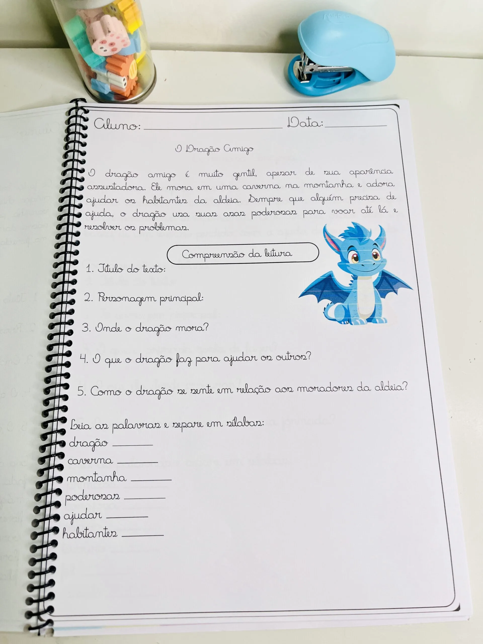 Apostila de Leitura e Interpretação de Texto - Letra Cursiva - Imagem 4