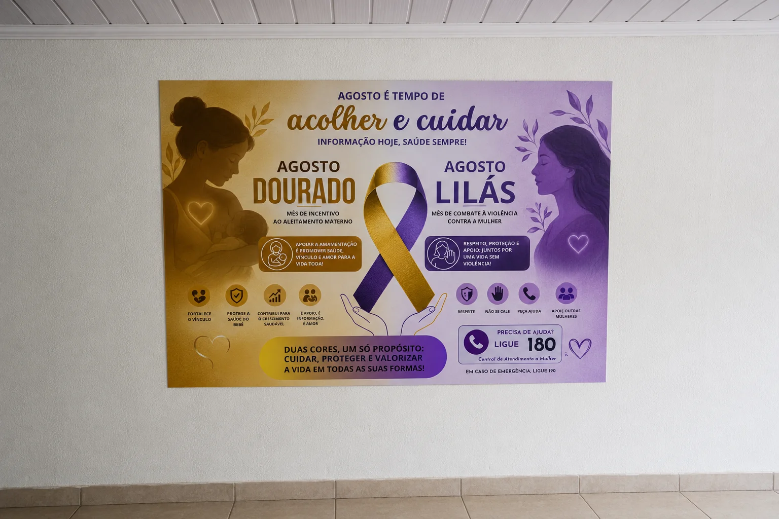 Kit Agosto Lilás e Dourado